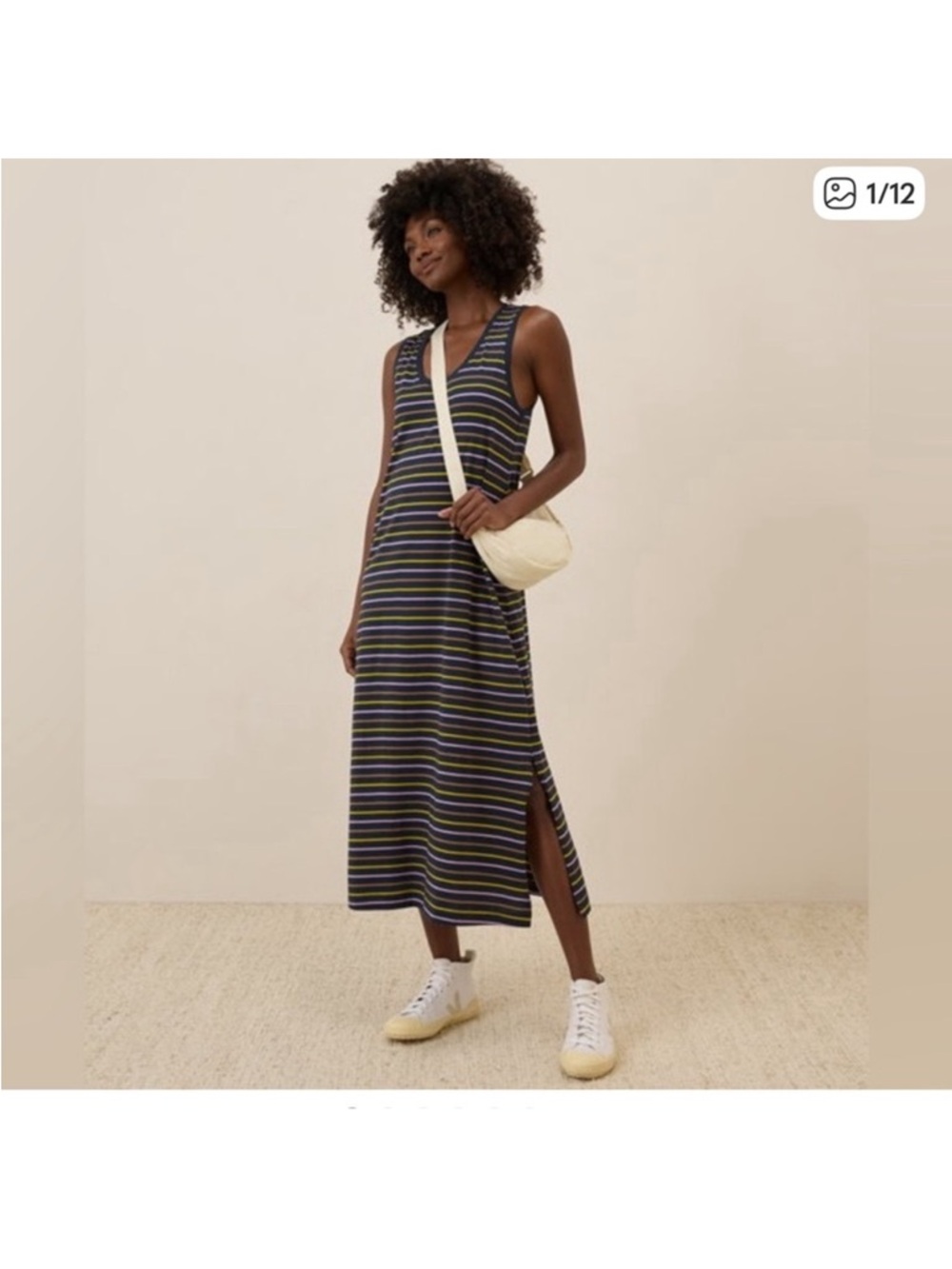 Pact Striped Sleeveless Dress